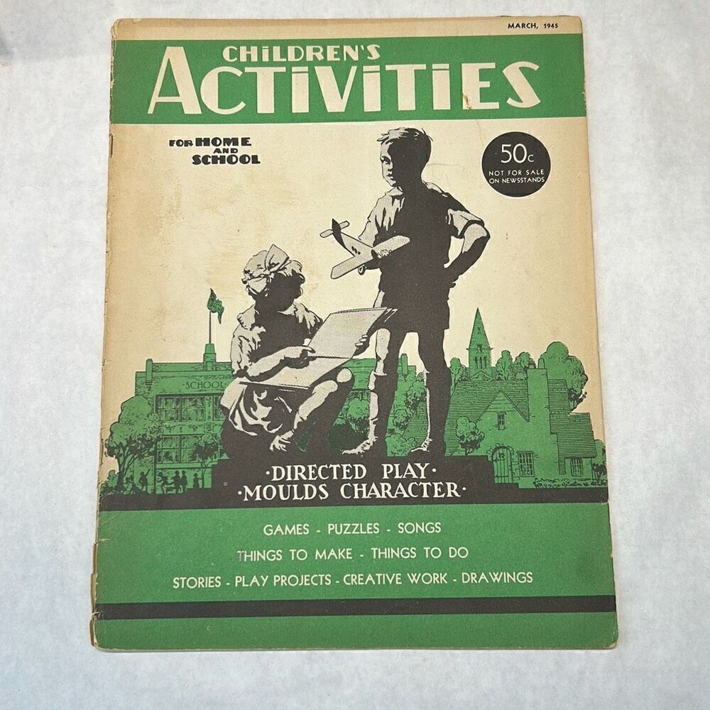 VTG Children's Activities For Home & School Magazine Book March 1945